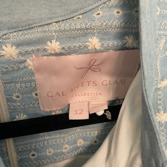 Gal Meets Glam Collection Blue Eyelet Dress Size 12 - Picture 2 of 2